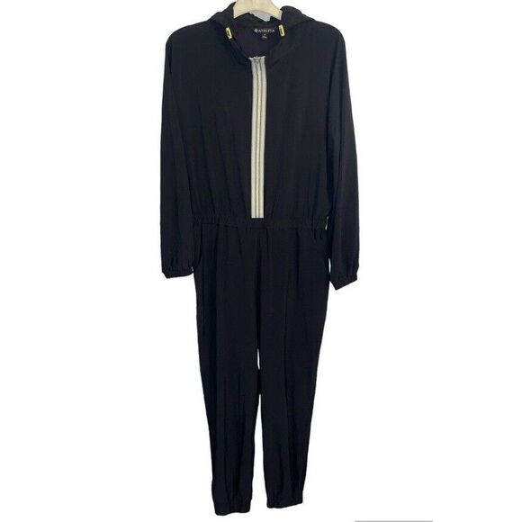 Athleta Pants - Athleta Dipsea Jumpsuit Womens Black Hooded Athletic Size 8 Gorpcore Outdoor